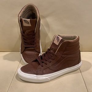 vans sk8-hi reissue lux leather shaved chocolate